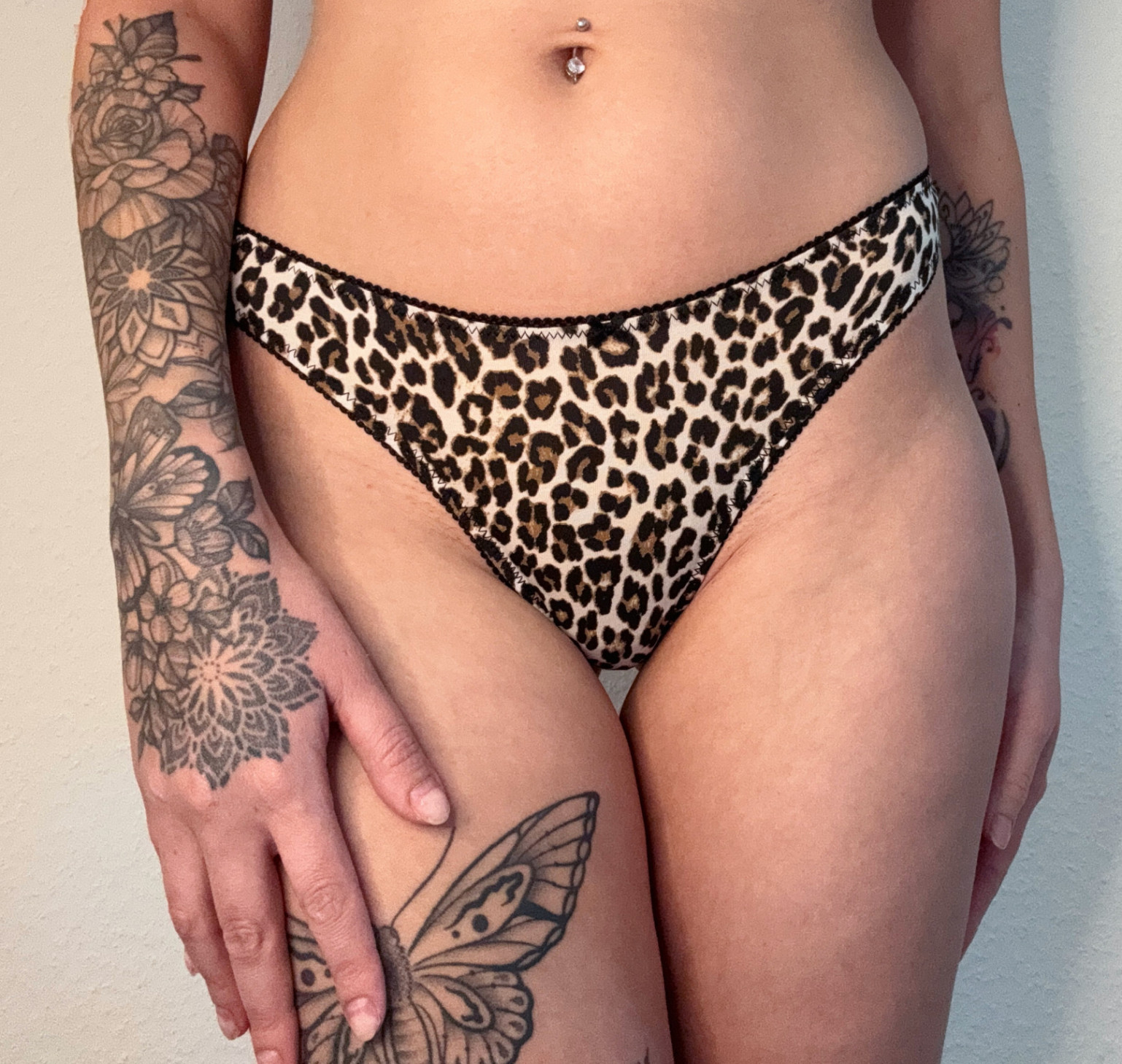 Worn Leopard Cotton Thong