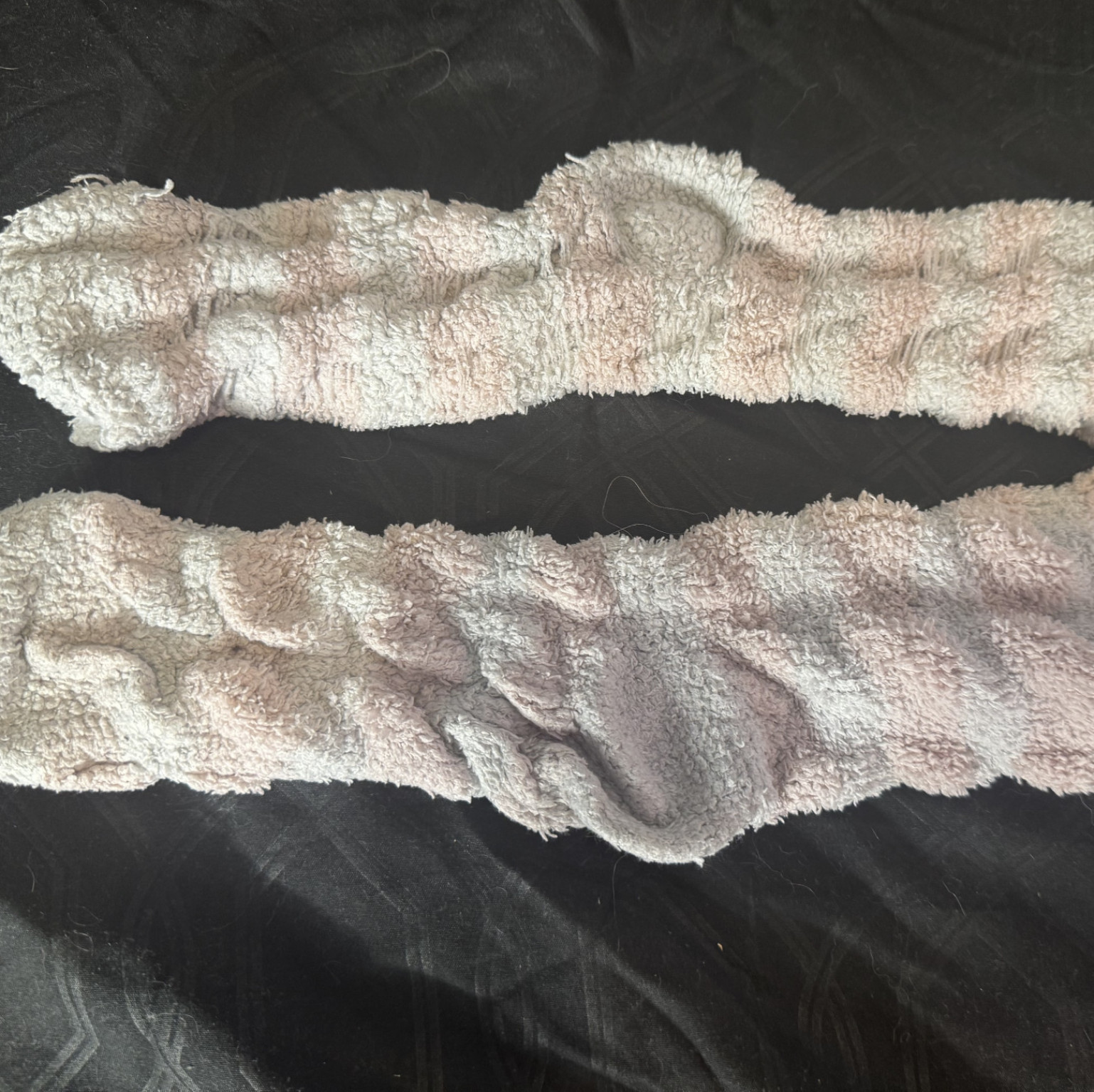 Worn out fluffy socks