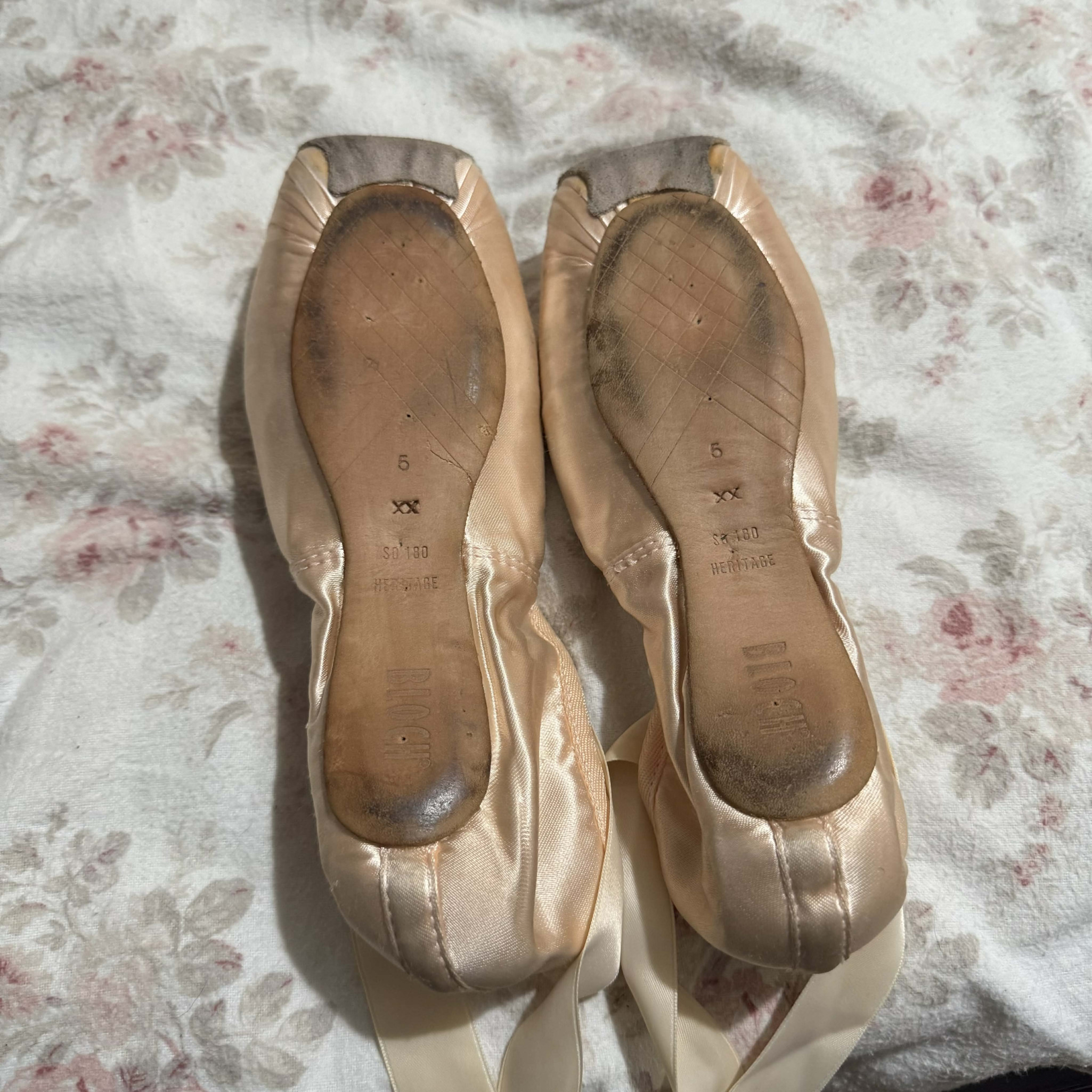 Well Worn Pink Satin Pointe Ballet Shoes
