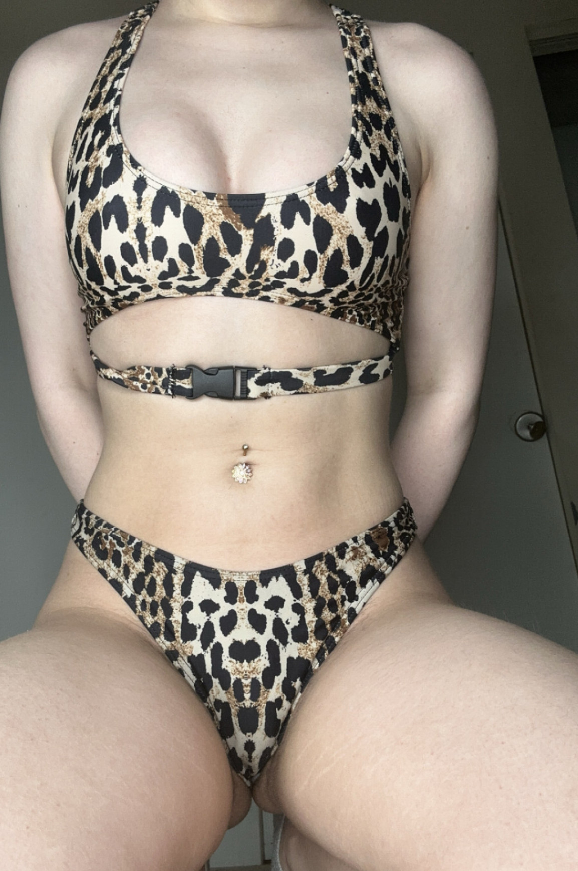 Cheetah print two piece swimsuit