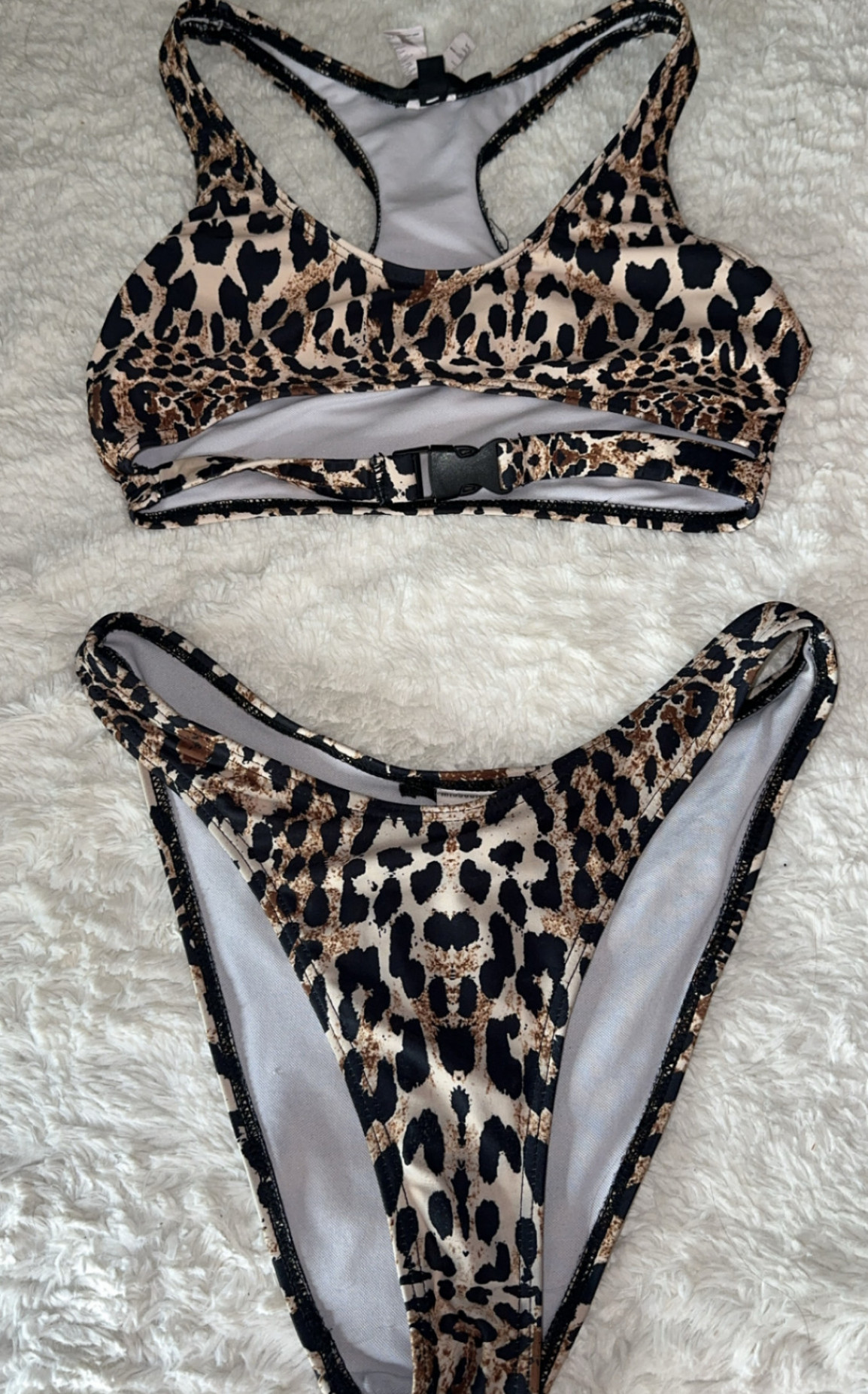 Cheetah print two piece swimsuit