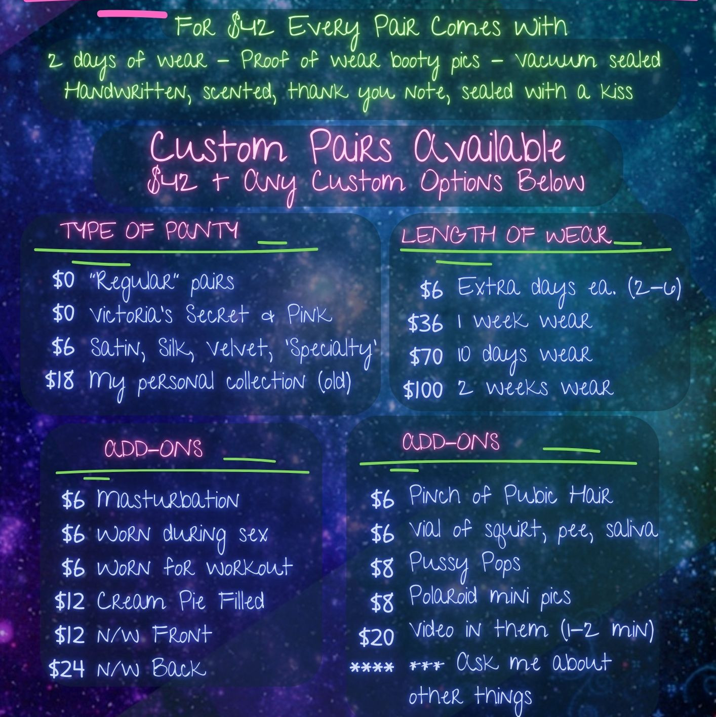 2 Day custom wear panties