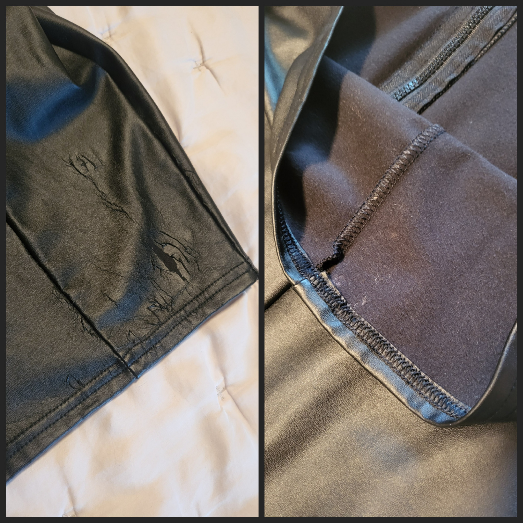 BlackMilk Damaged Faux Leather Dress