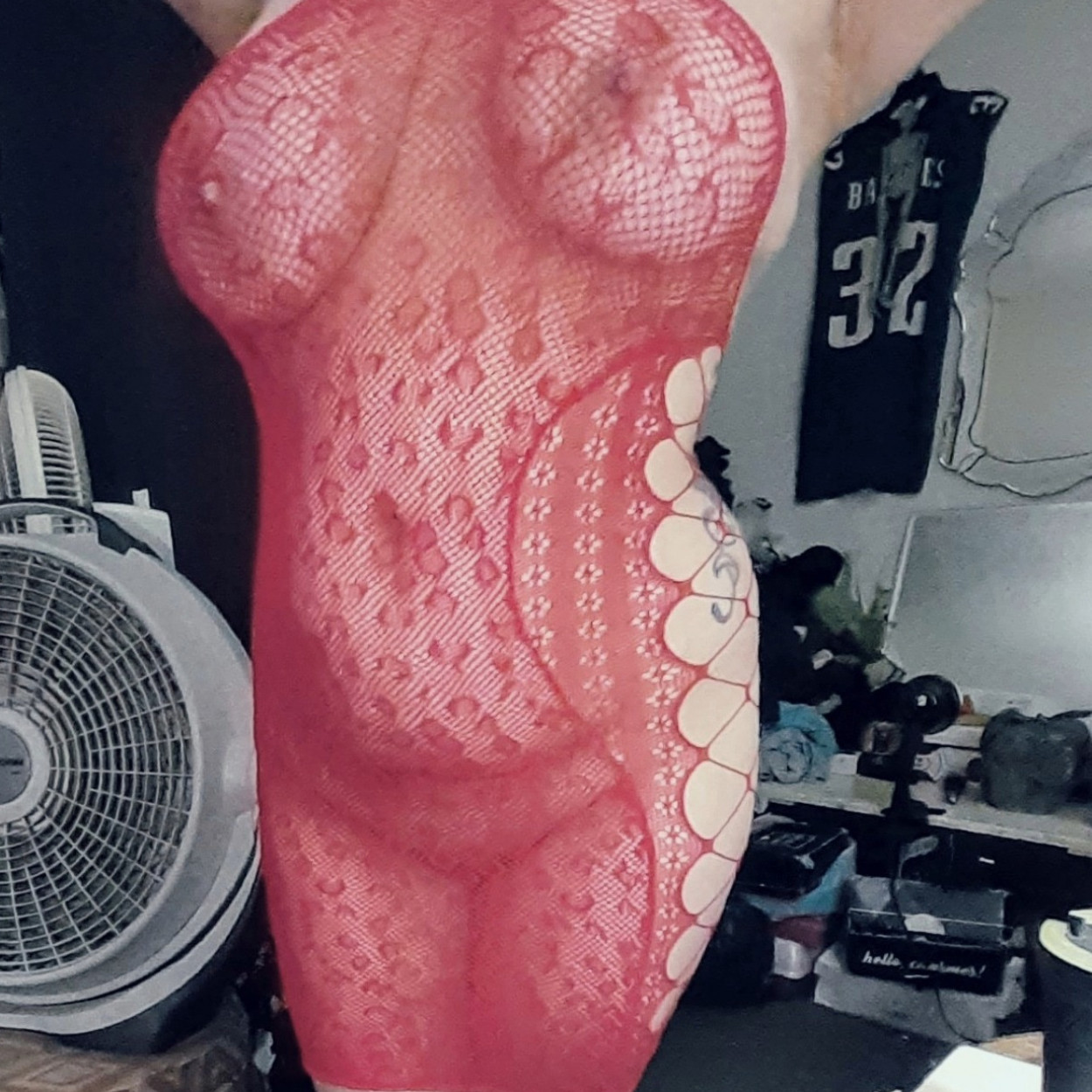 Fingering my pussy in my red lingerie