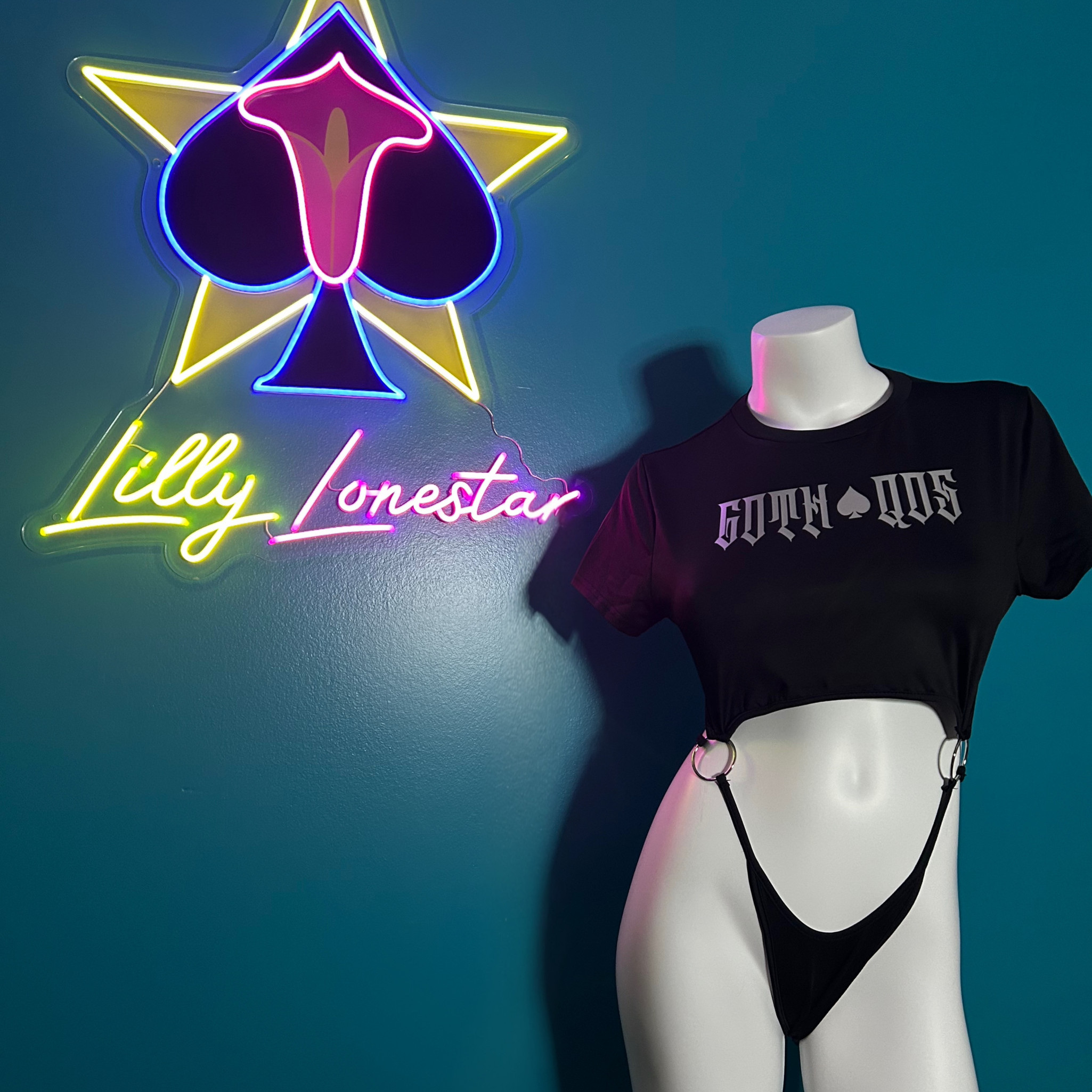 Goth QOS O Ring Body Suit