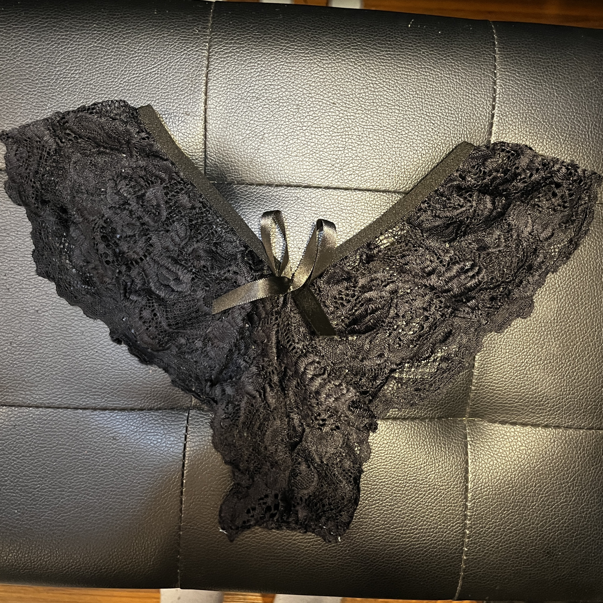 Black Lace Cheeky Bow Panties