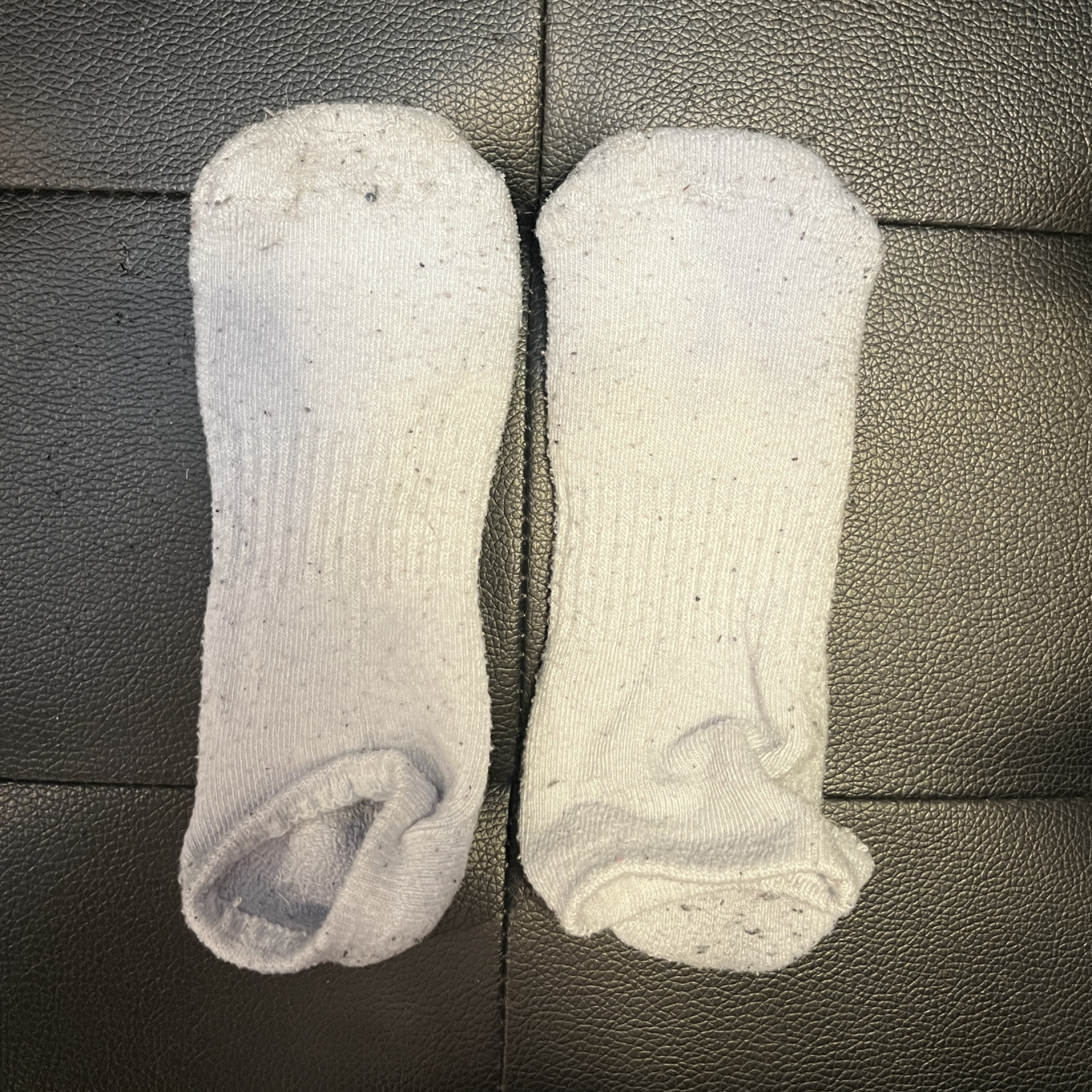 Dirty White Hanes Pink Logo Socks