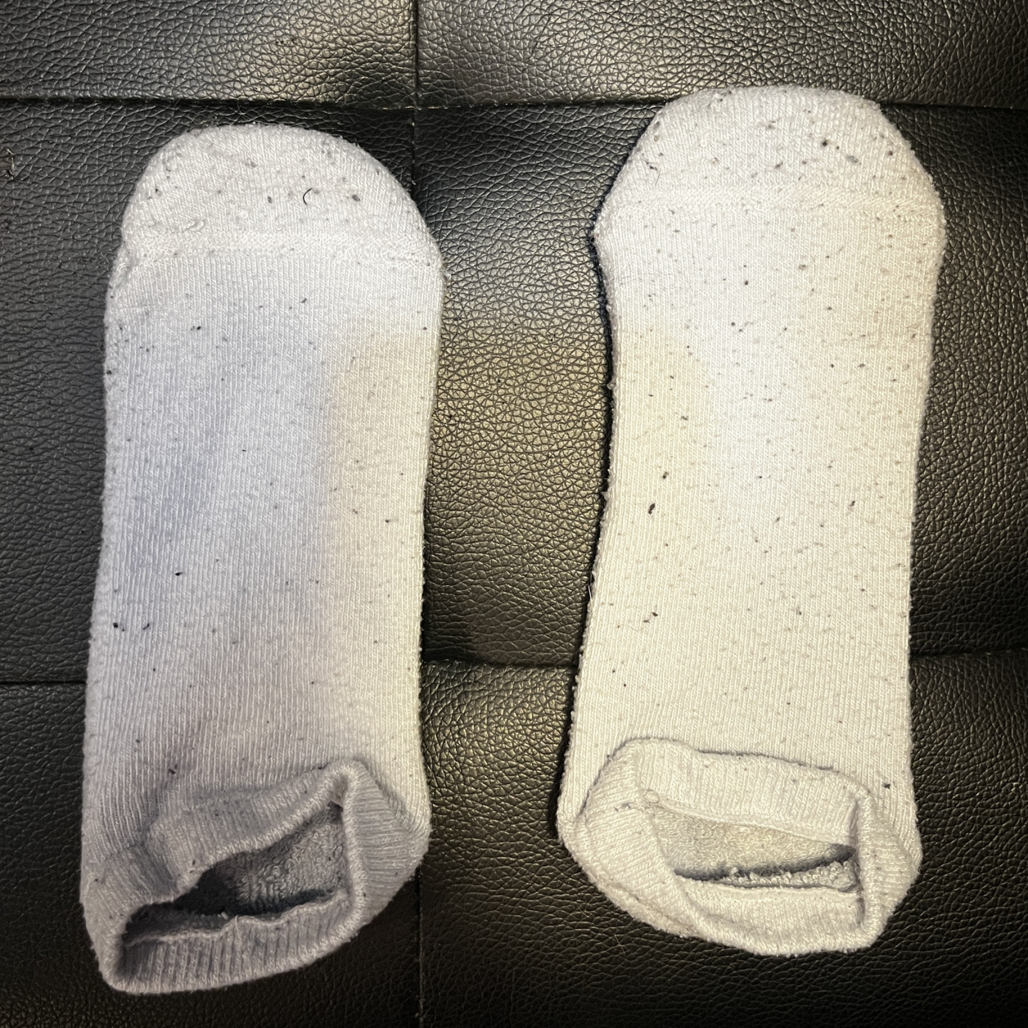 Dirty White Hanes Peach Logo Socks