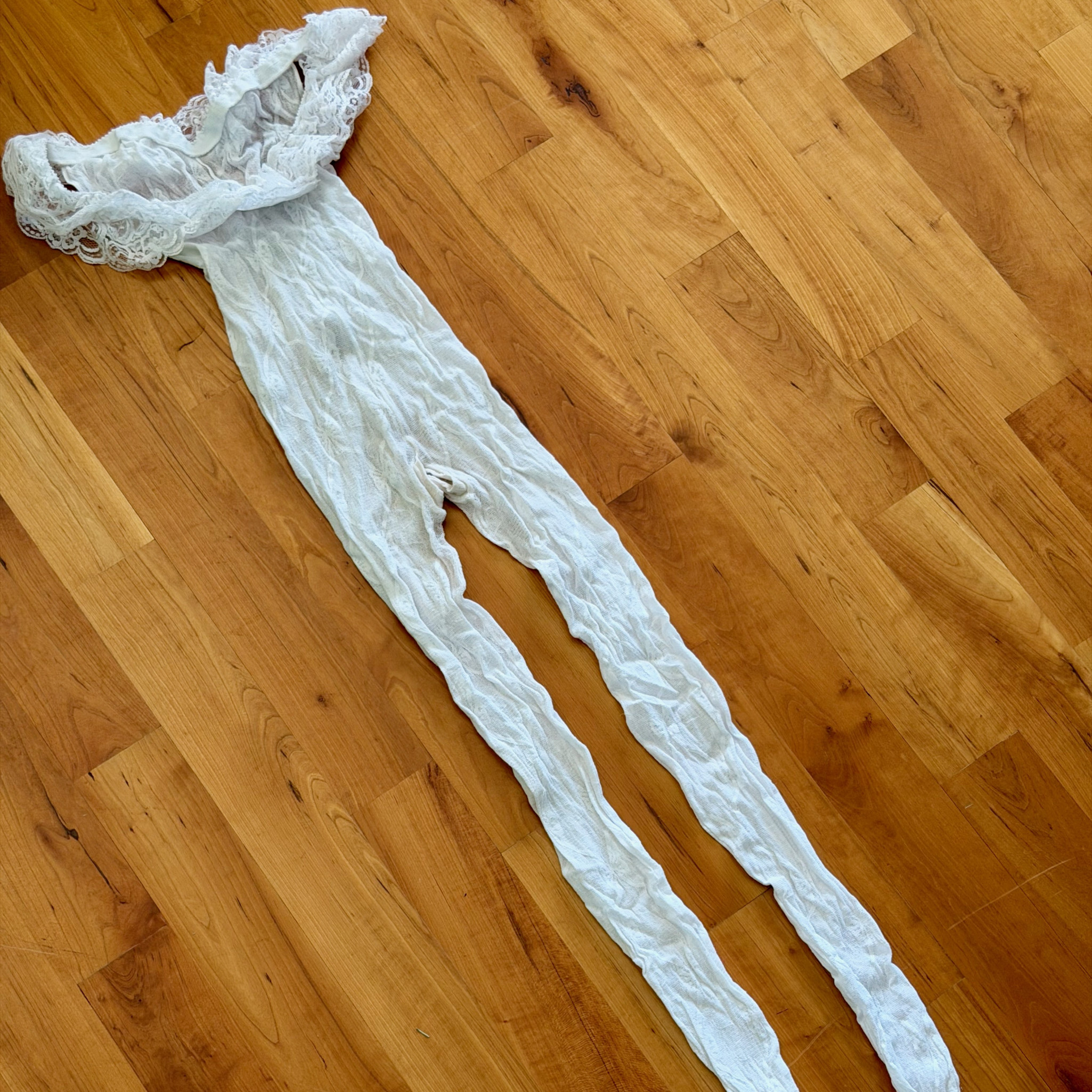 White Lace Bodystocking from Several Videos