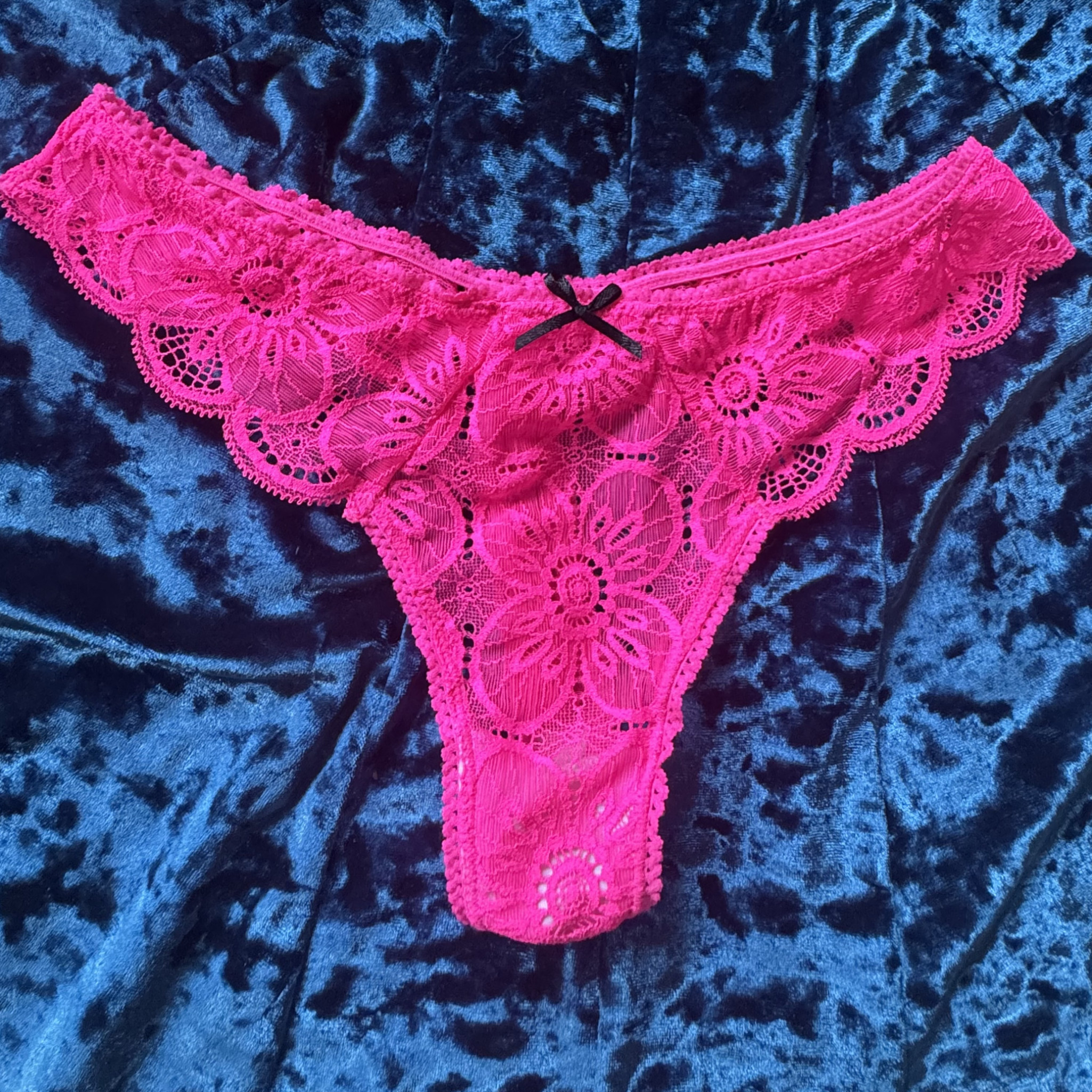 Lacy Hot Pink Thong
