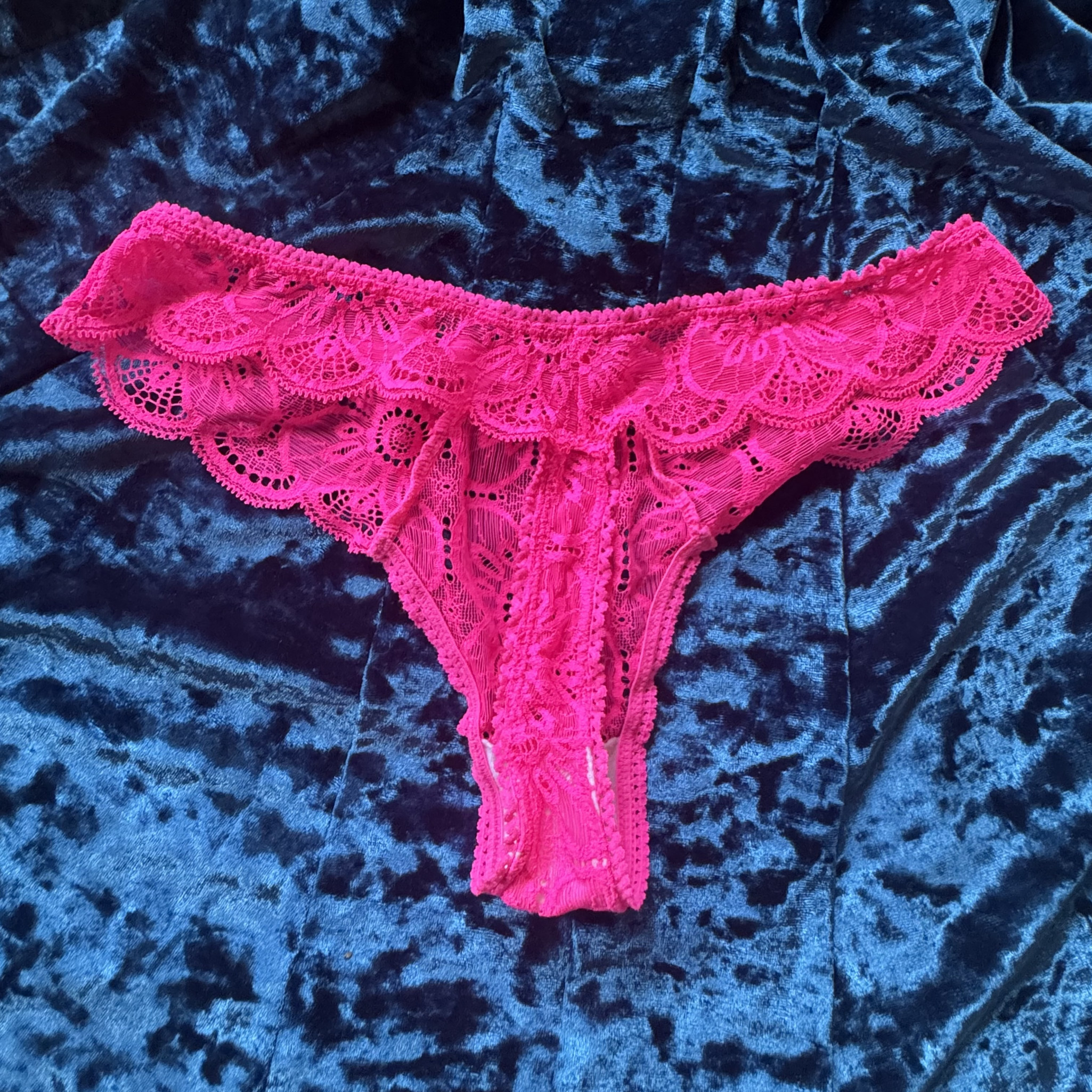 Lacy Hot Pink Thong