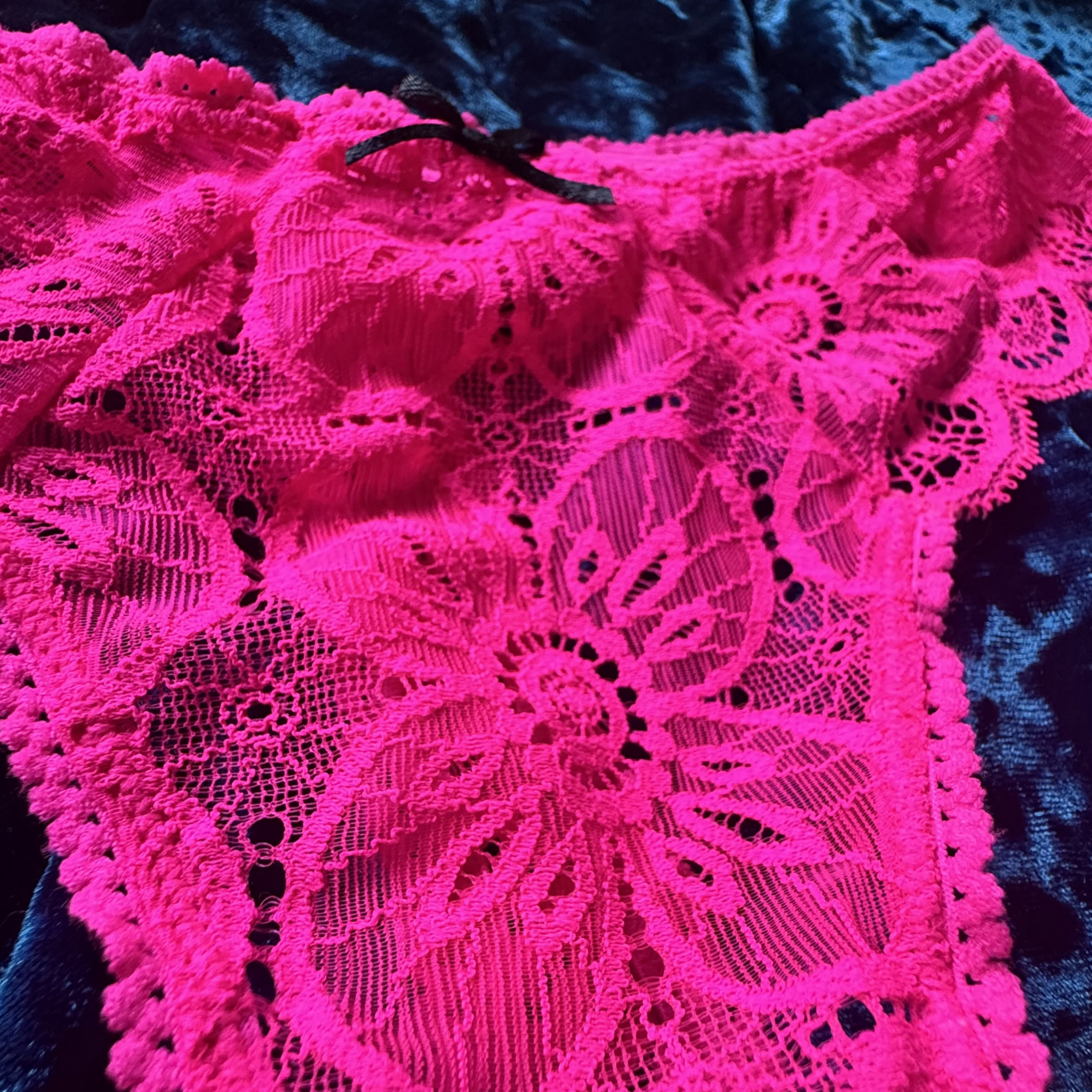 Lacy Hot Pink Thong