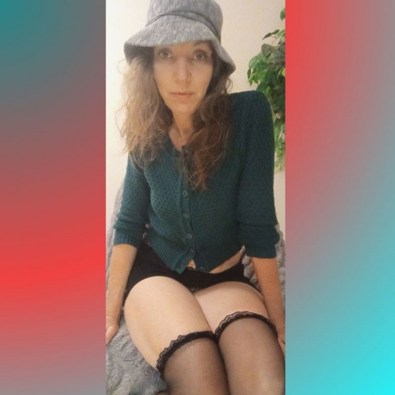 Grace Dickerson in sexy lacey black thigh highs nylons
