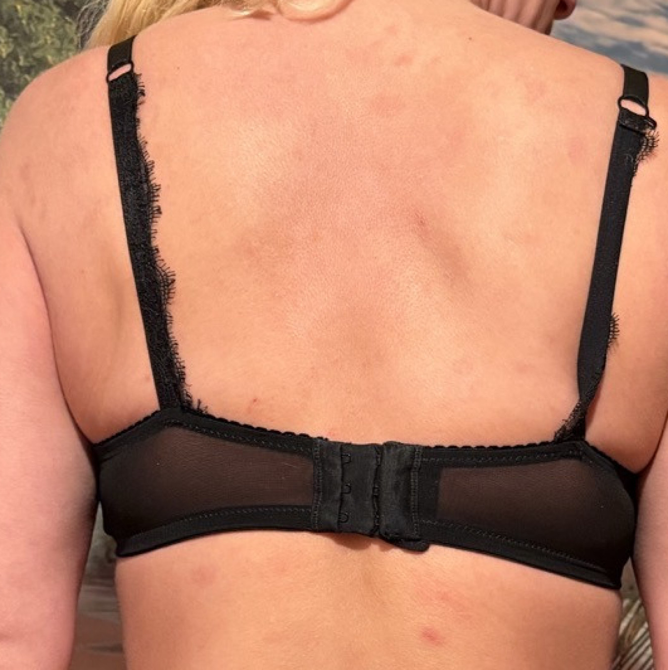 Black cotton and lace bra with hard cup