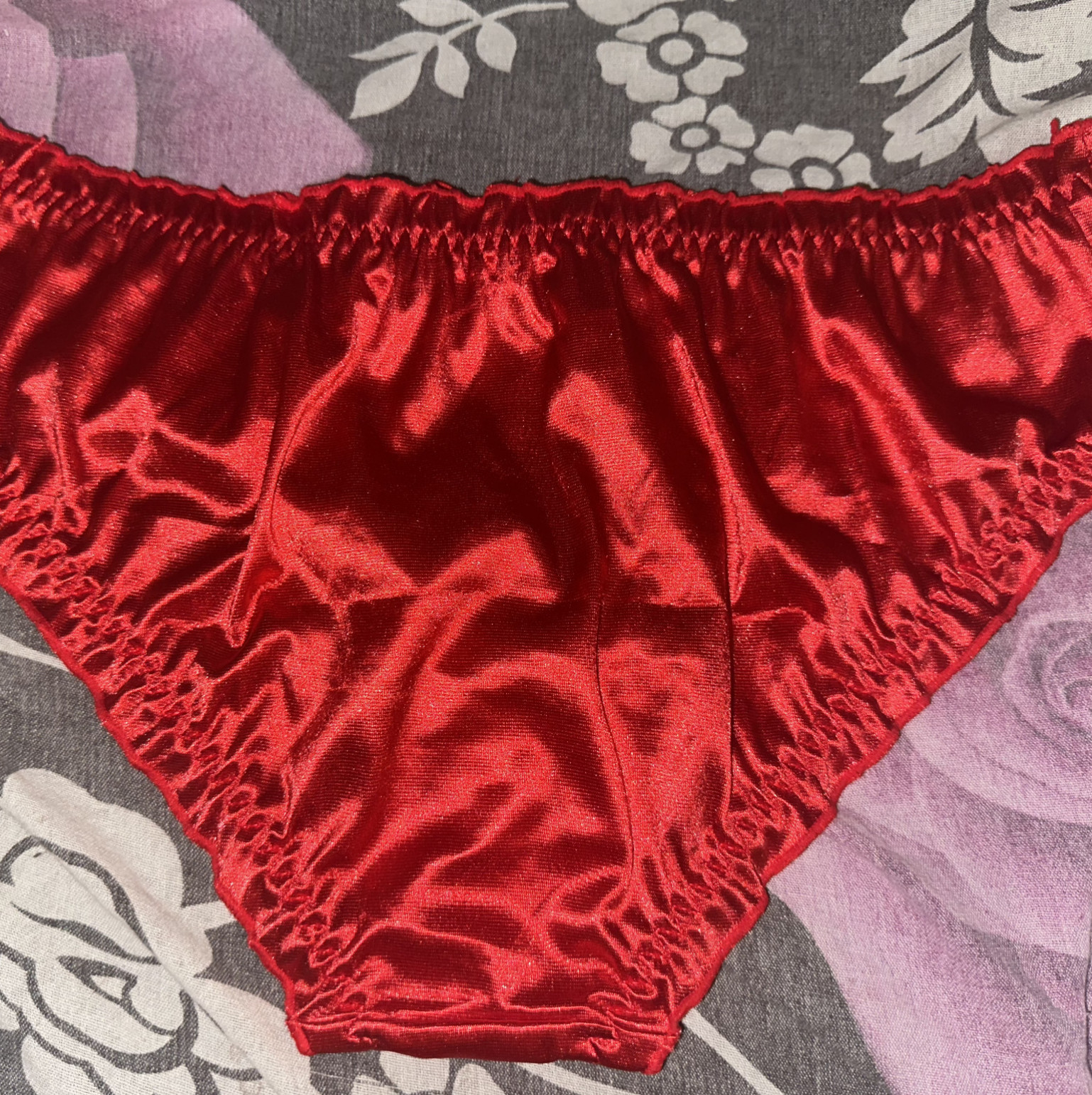 New satin red panty