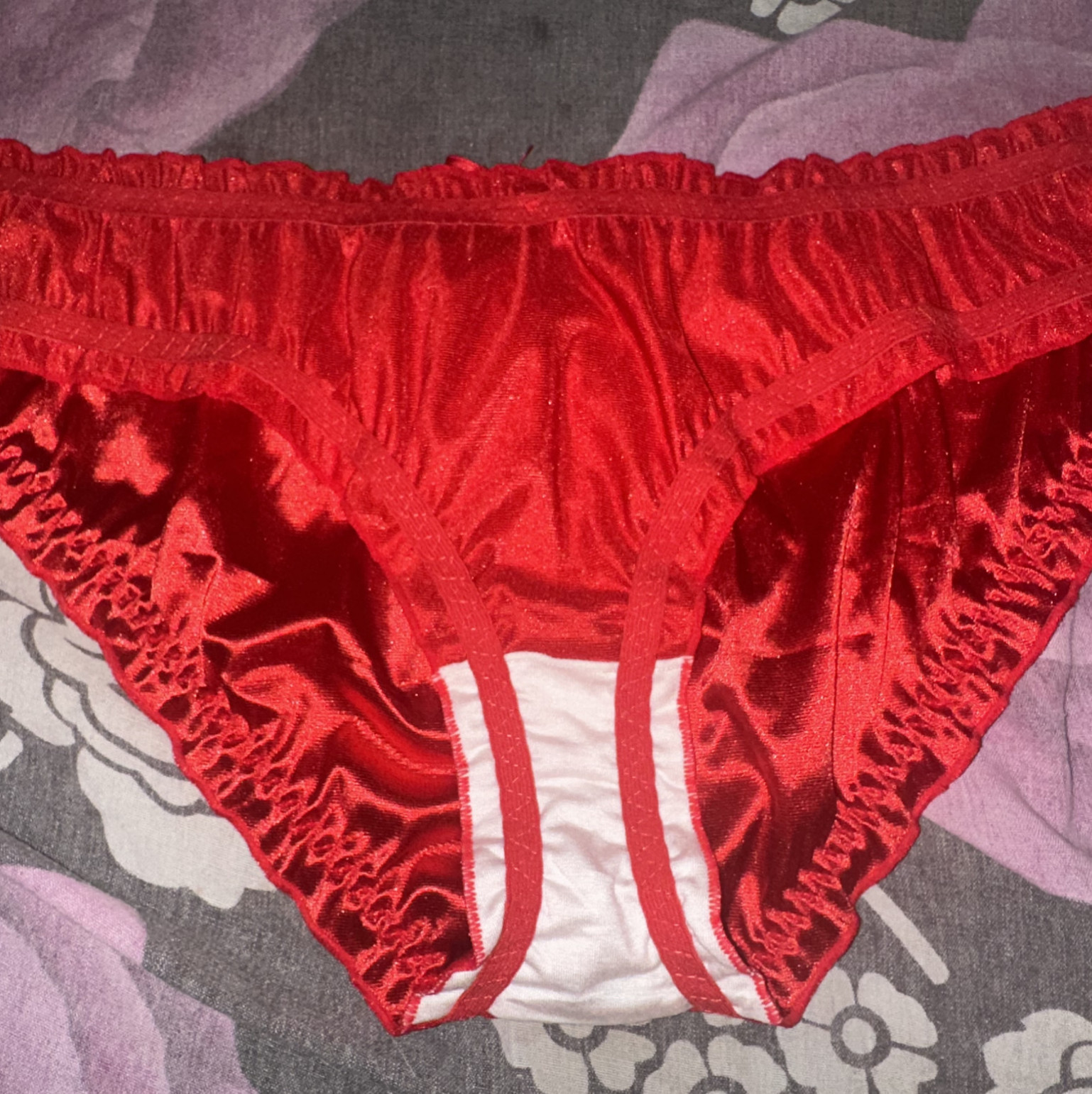 New satin red panty