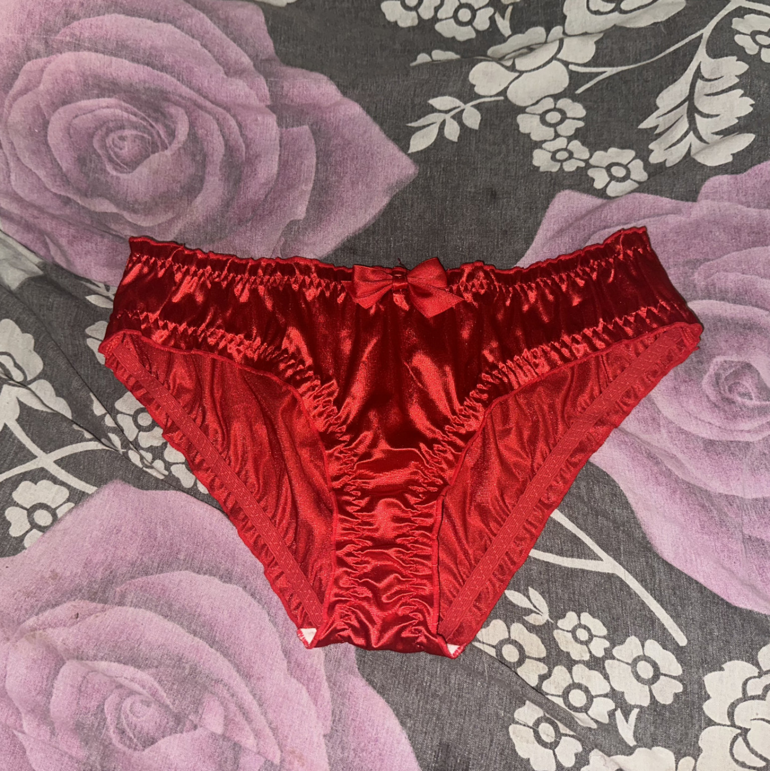 New satin red panty