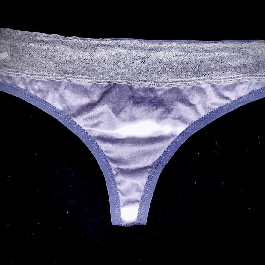 BLUE GREY TYEDIE THONG