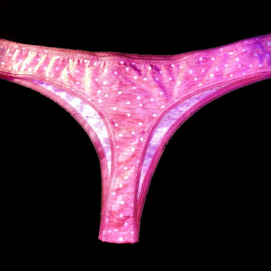 PINK POKADOT THONG