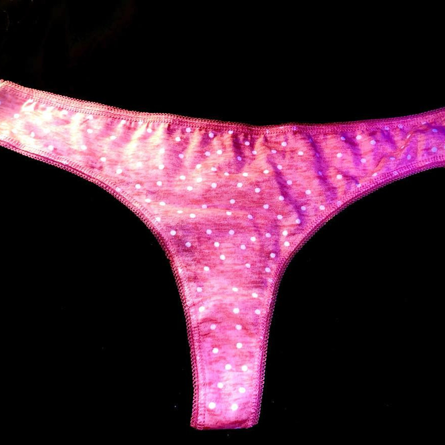 PINK POKADOT THONG