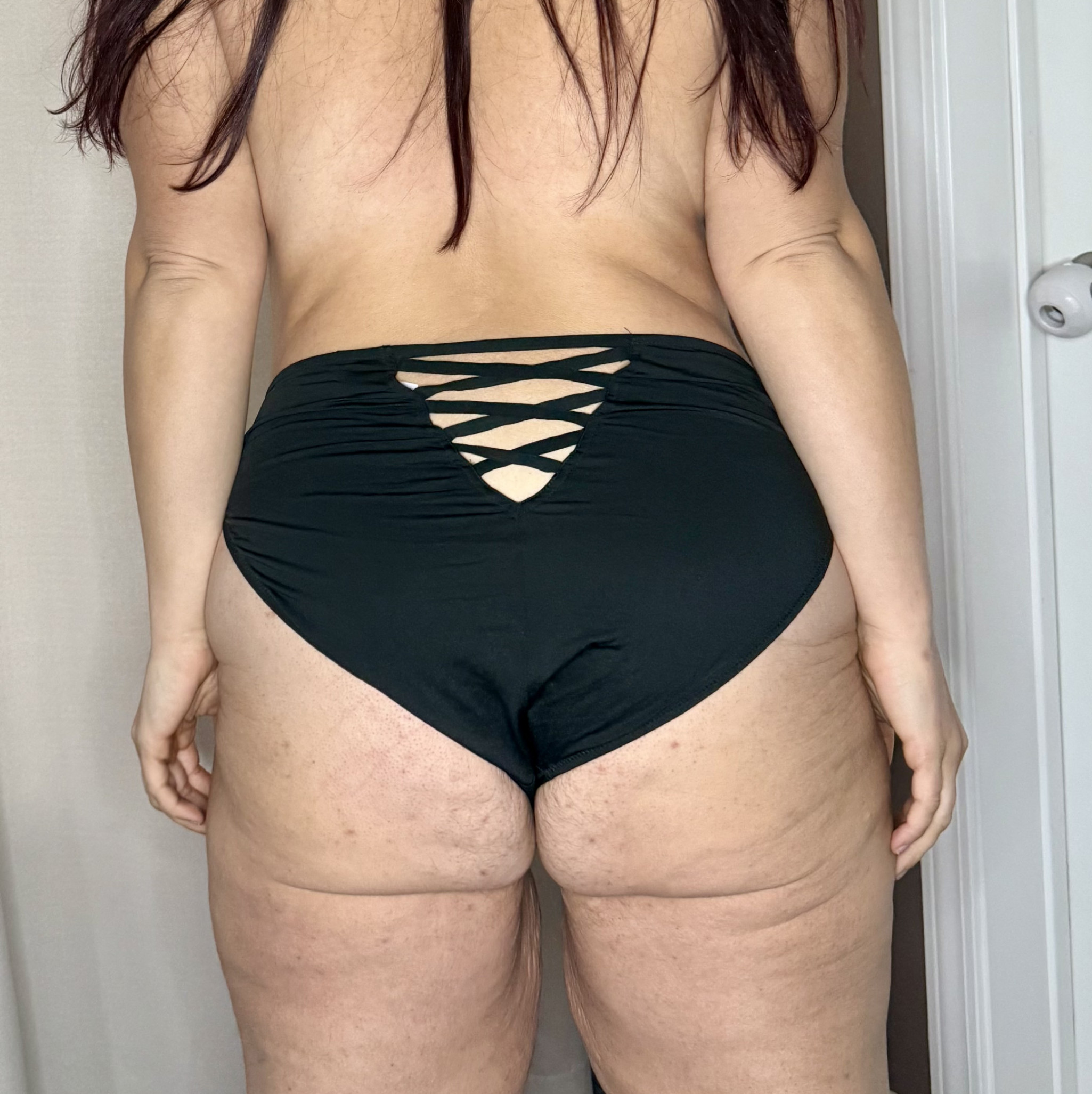 Black lace cheeky panties