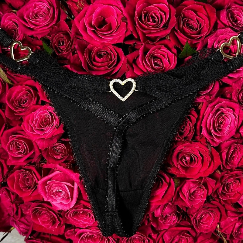 Black Heart Lace VS Thong
