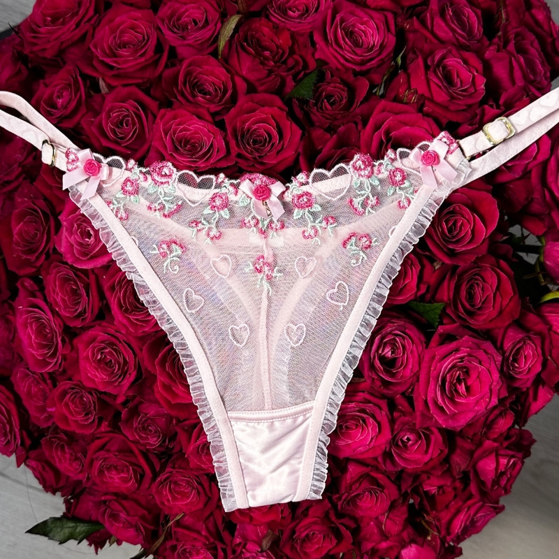 Cute Pink Floral VS Thong