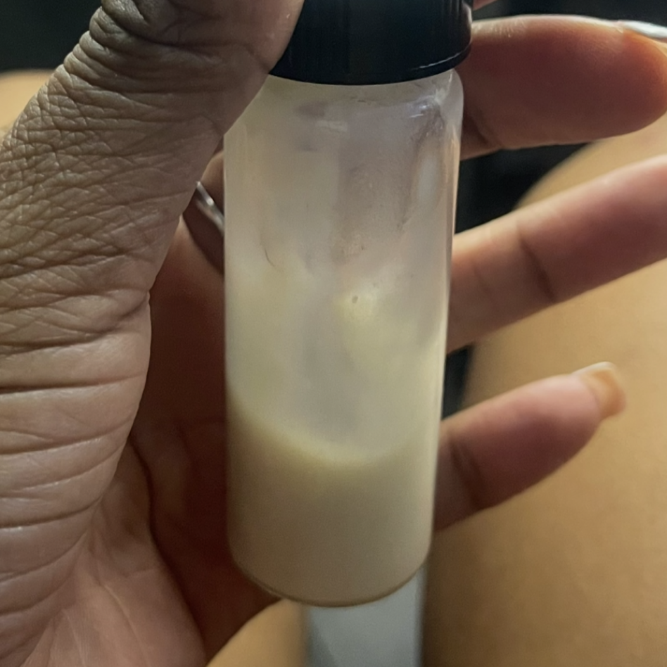 Pussy cream glass vial