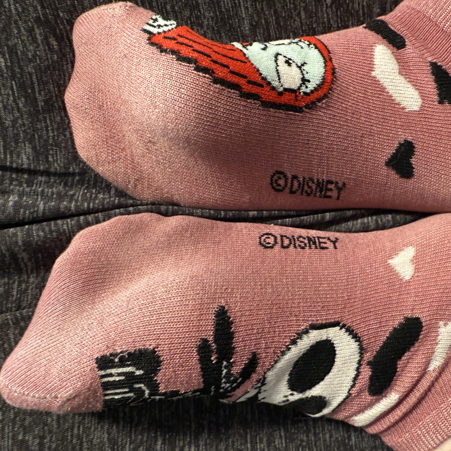Worn Nightmare Before Christmas ankle socks