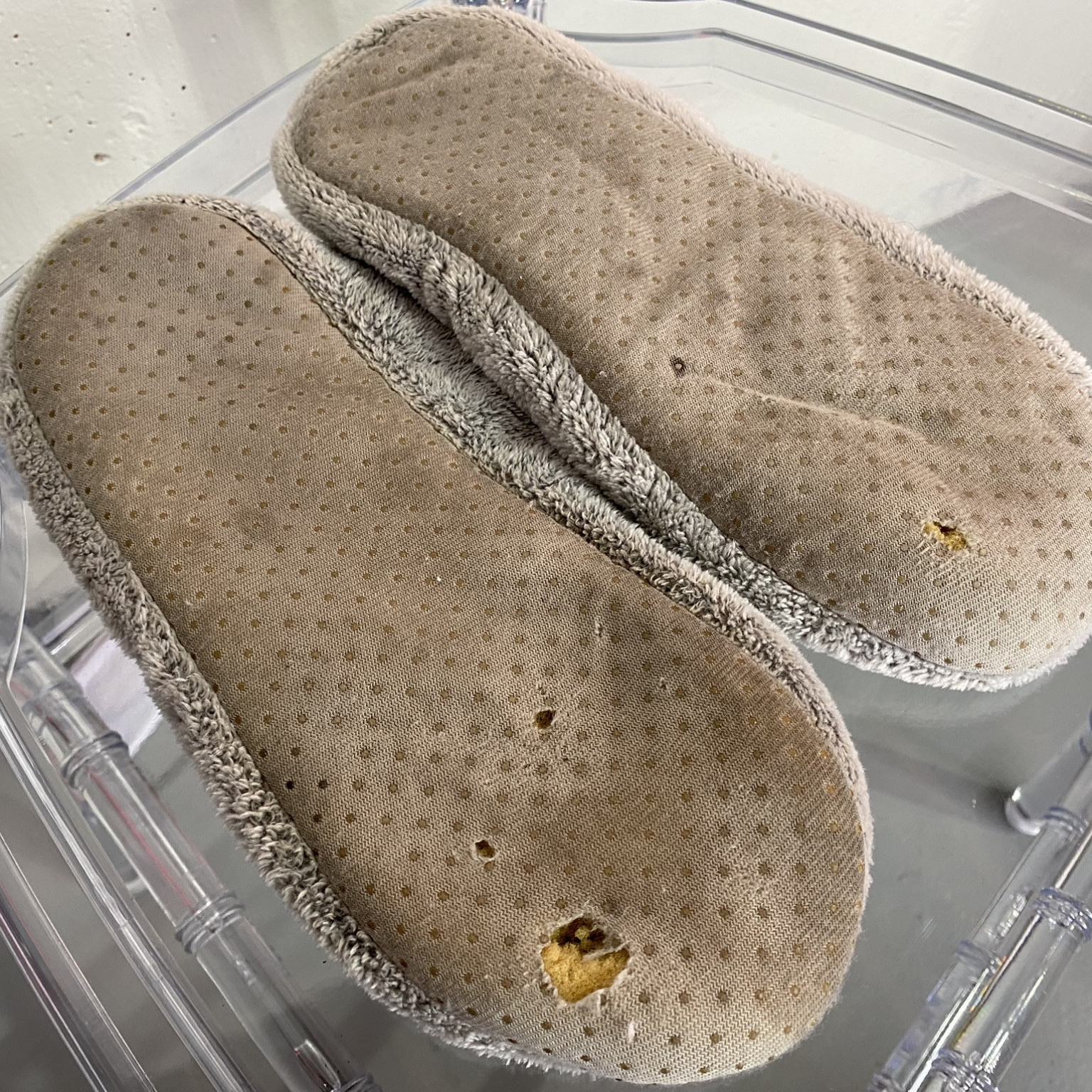 Extremely well used slippers