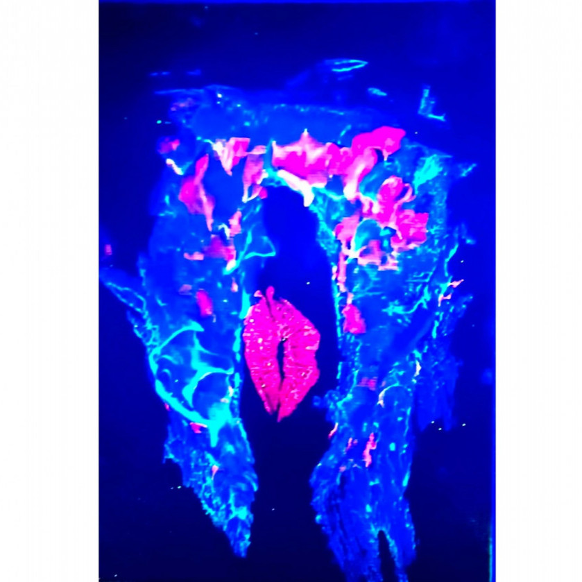 Sensual 5x7 Pussy painted Canvas  One of a kind Art