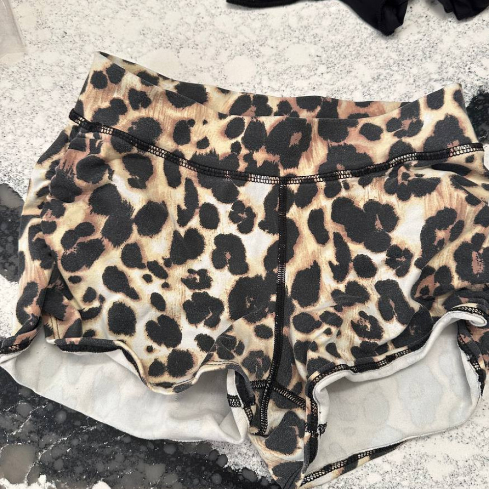 Video Worn Preggo Cheetah Print Booty Shorts