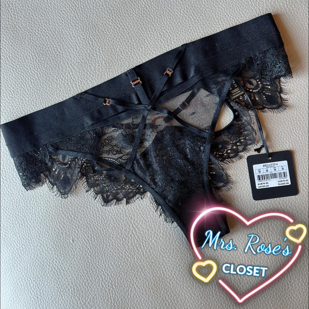 Premium Panty Belinda Black Honey Birdette NWT