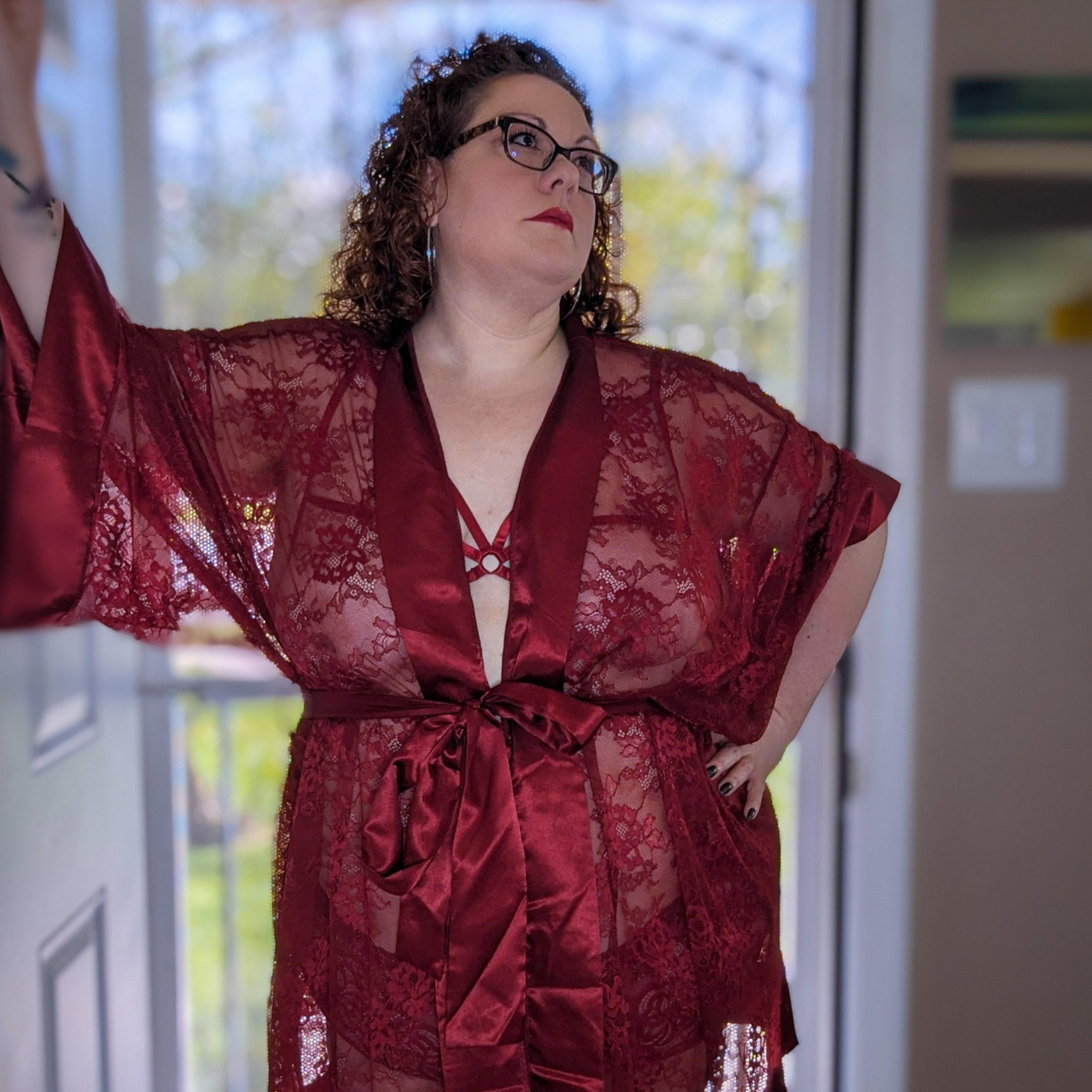 Red set at door photo set