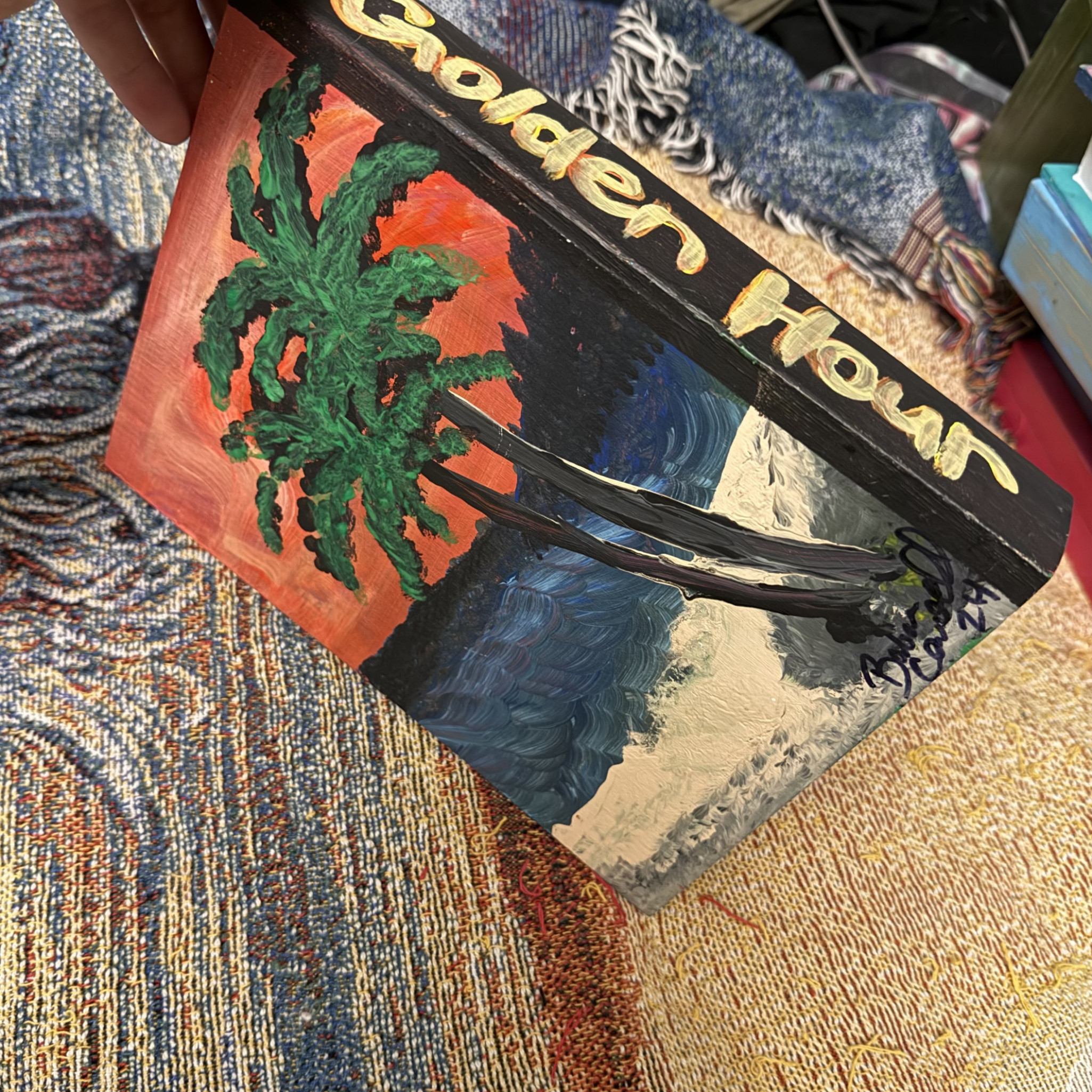 Golden Hour Book Box Painte By Suzy Wylde