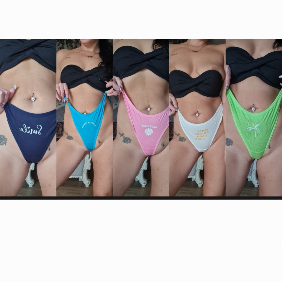 Set 5 panties plus custom wearing them