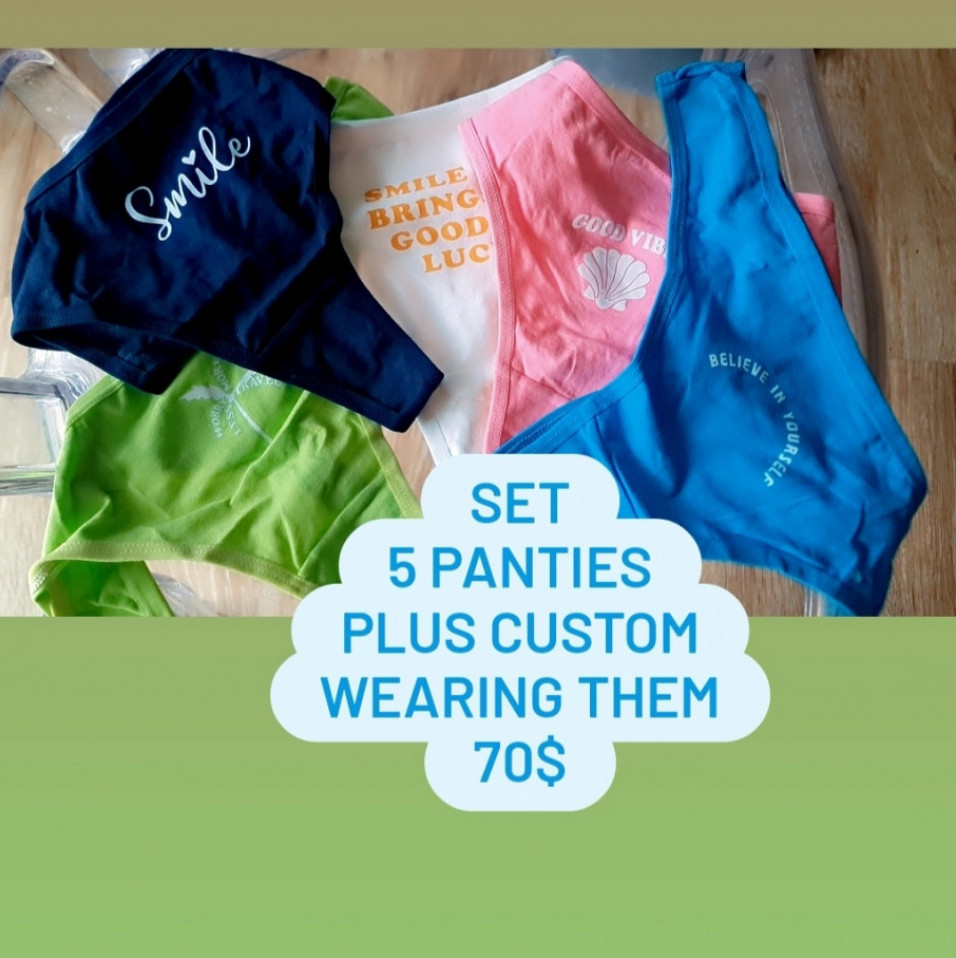 Set 5 panties plus custom wearing them
