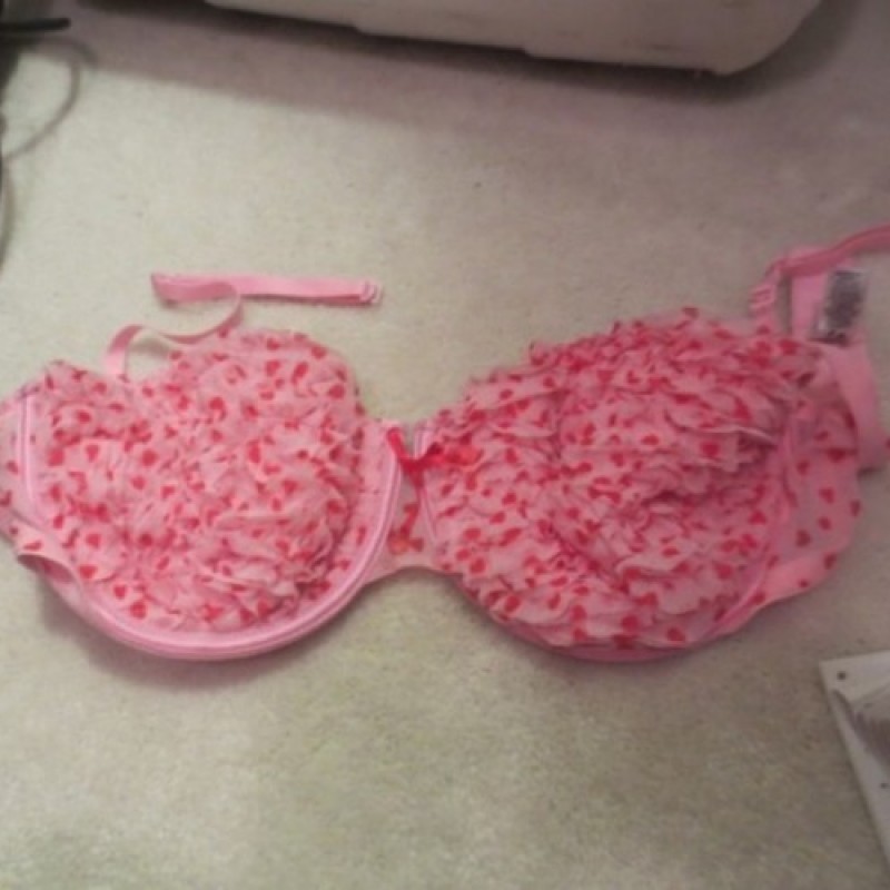 Custom Inked Halter Sweetheart Bra with Ruffles - Hologram main image 0