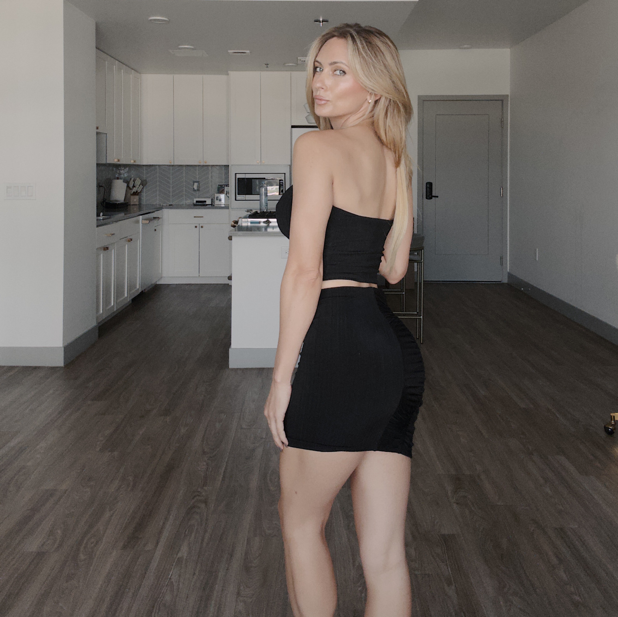 Black Tube Top and Skirt Set