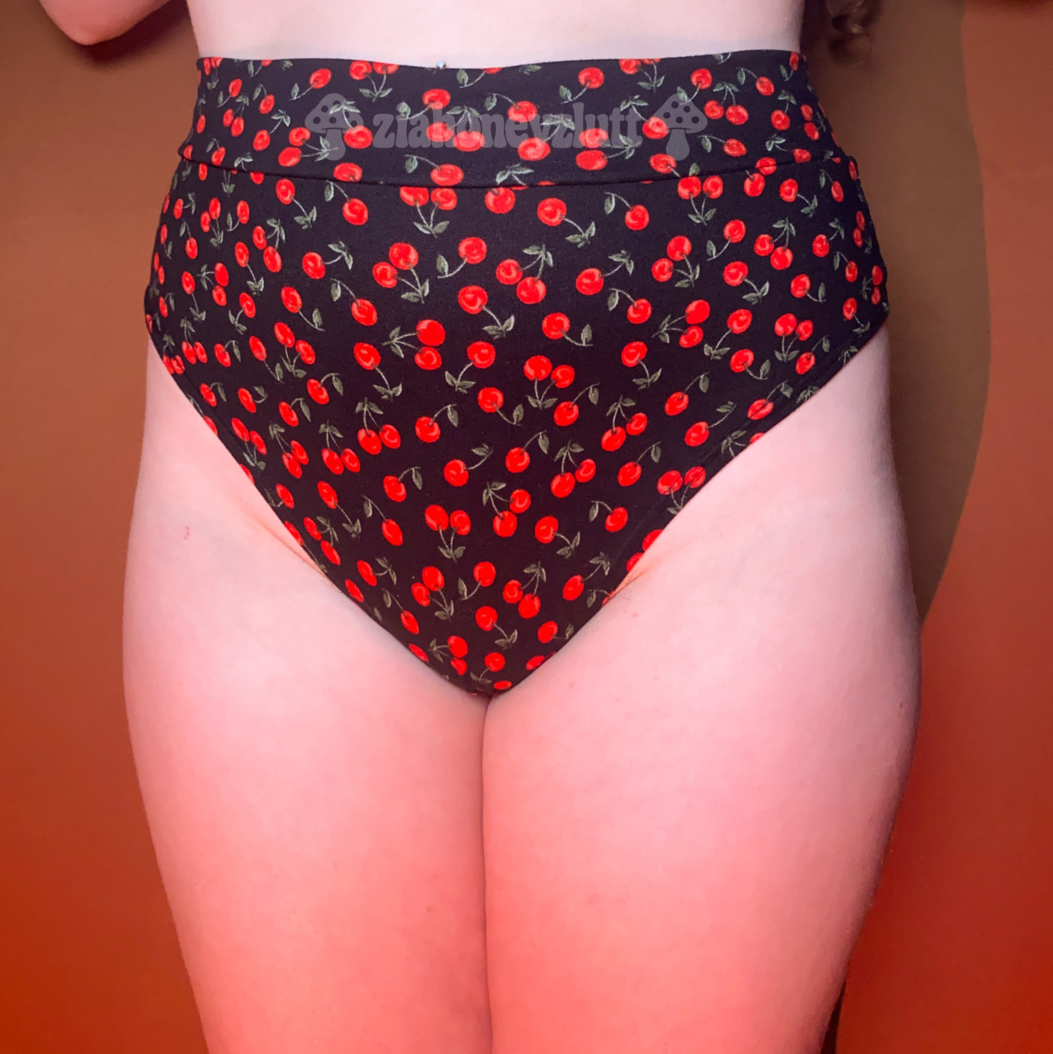 Black Cherry Print Thong