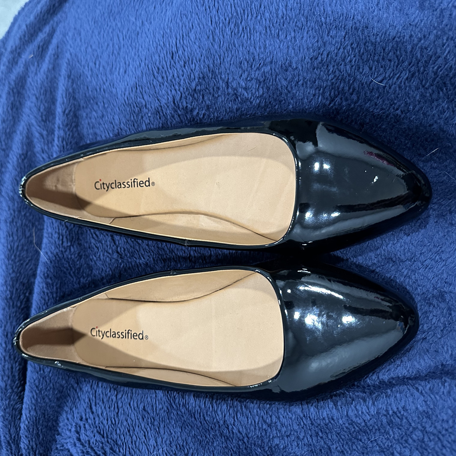 Vinyl pointed flats