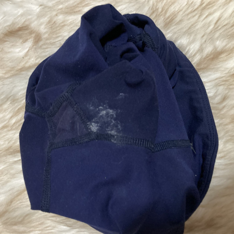 Very dirty blue exercise shorts