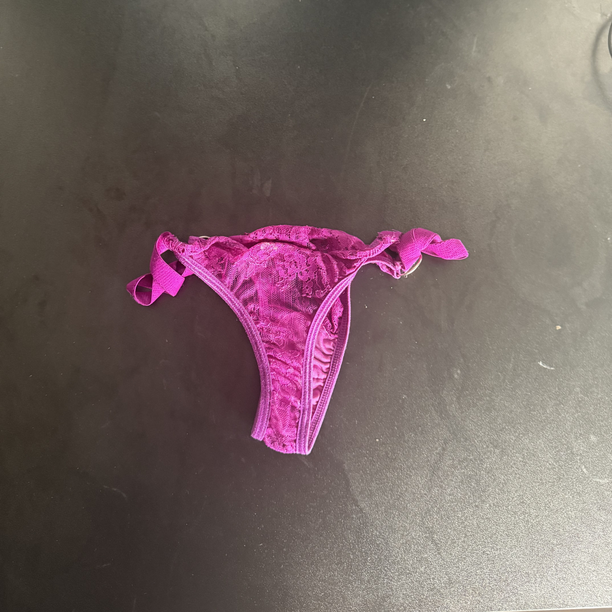 Purple Thong with Hole in Front