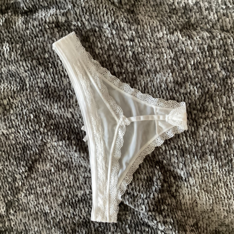 White mesh thong