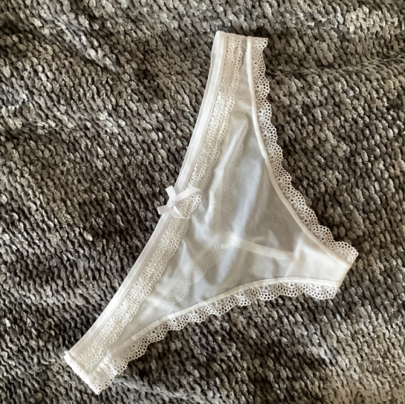 White mesh thong