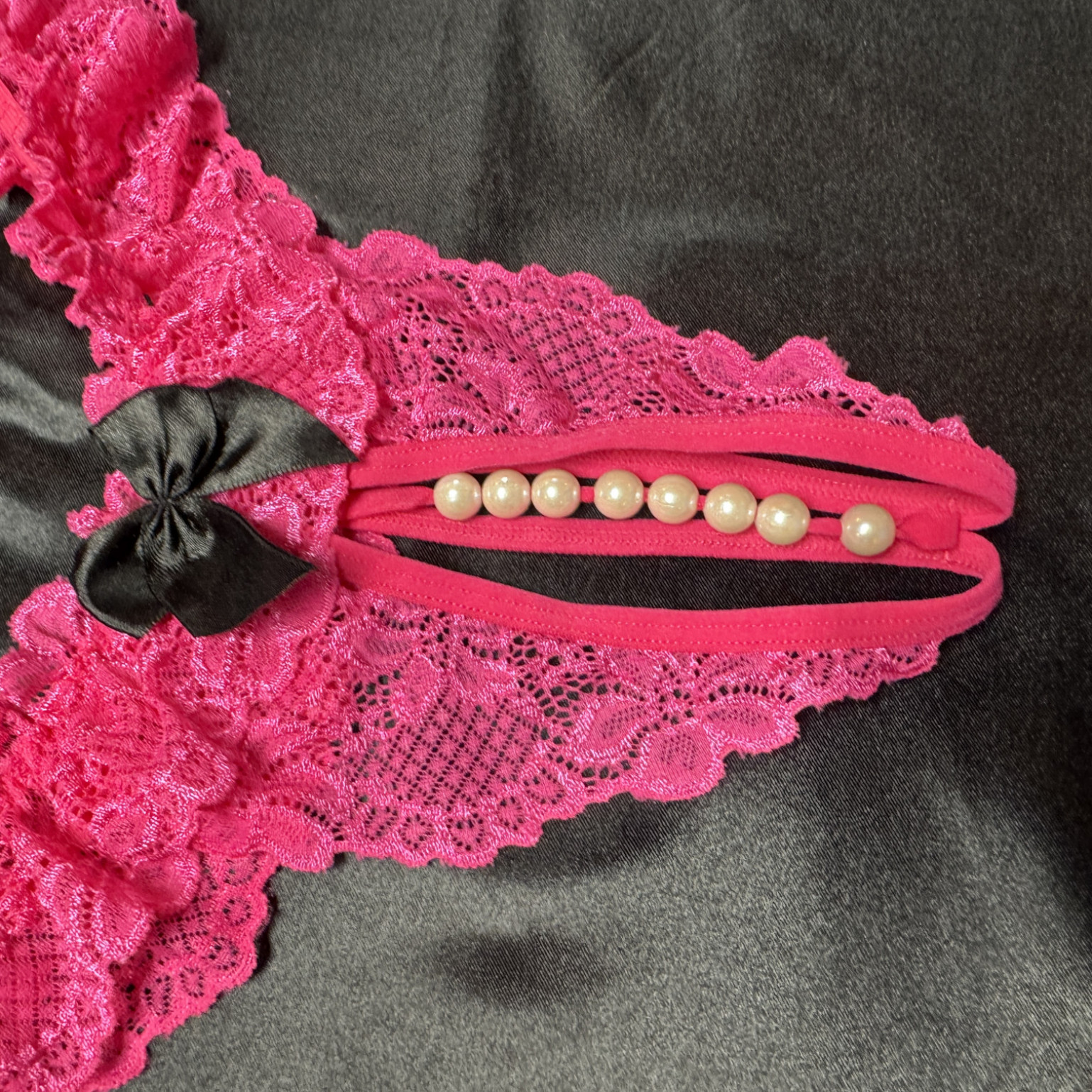 hot pink crotchless panties never washed