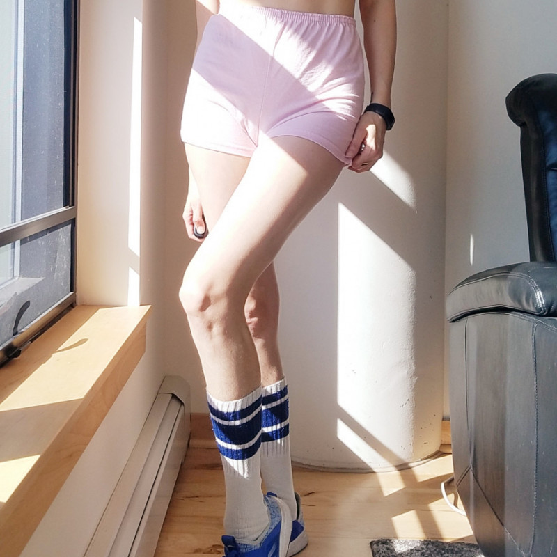 Smelly Gym Shorts Hairy Bush 24 hr wear