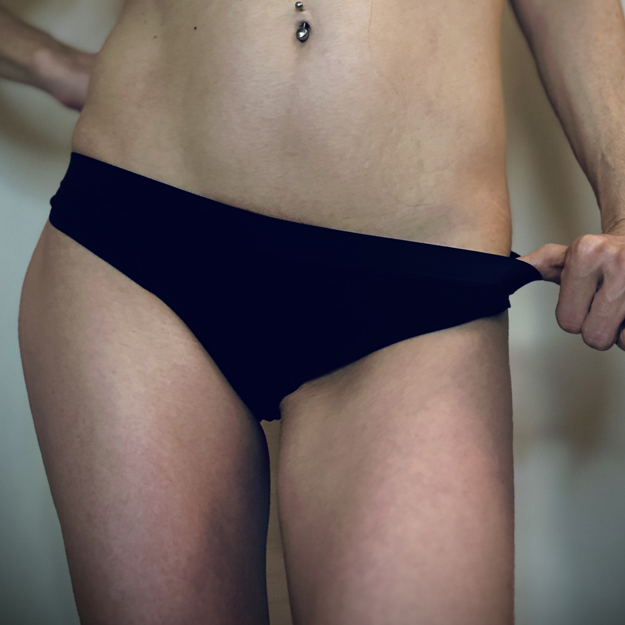 Black Silky Thong