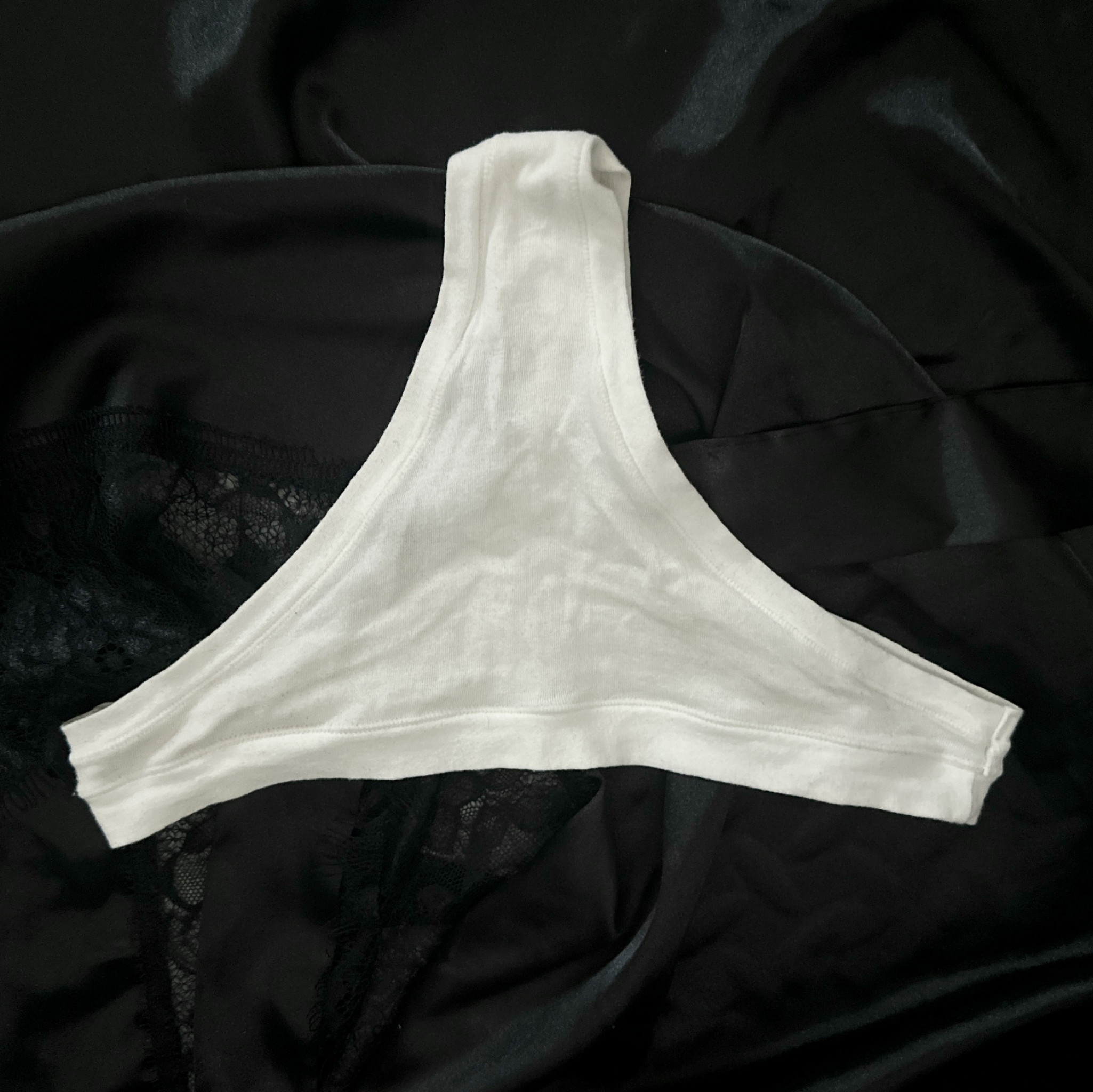 White Cotton Thong
