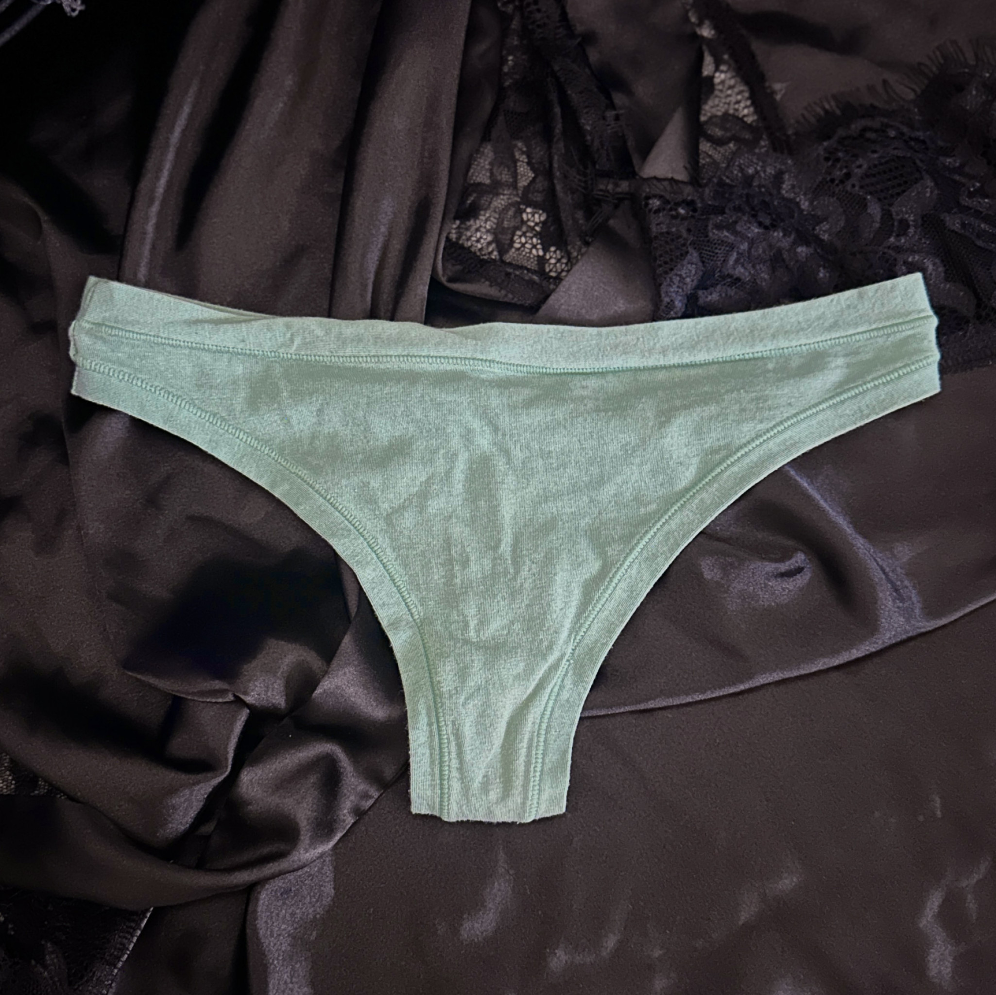 Teal Cotton Thong